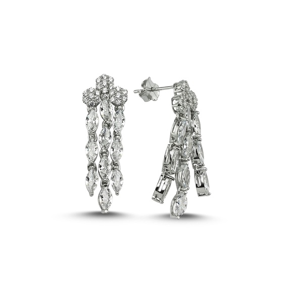 Flowing Flowers Stud Earrings - Picture 2 of 2